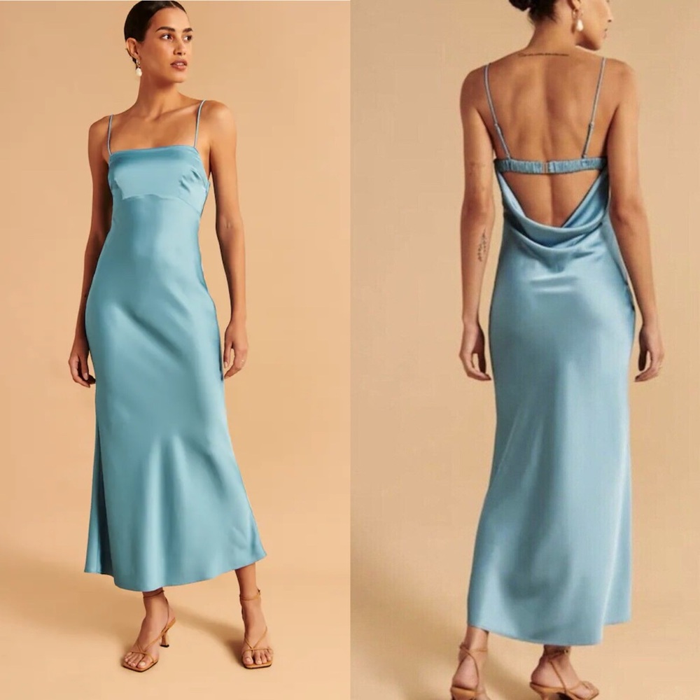 Abercrombie Satin Cowl Back Slip Dress